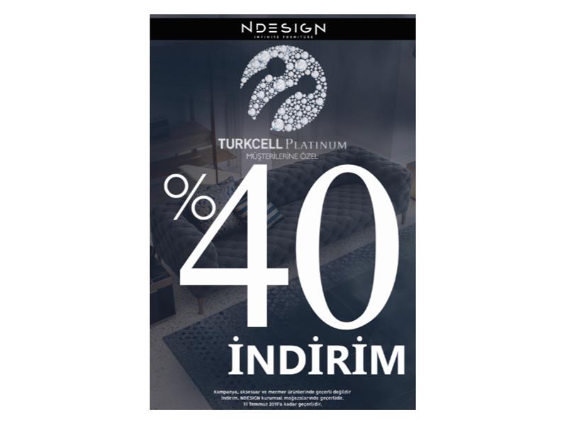 NDesign'dan Turkcell Platinum müşterilerine yüzde 40 indirim