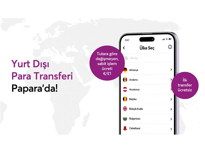 Papara’dan sadece 1 Euro’ya yurt dışı para transferi 