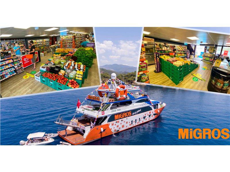 Migros, Tam Donanımlı Yüzen Mağazası  “Migros Deniz Market” ile Müşterilerine Denizde de Hizmet Sunuyor