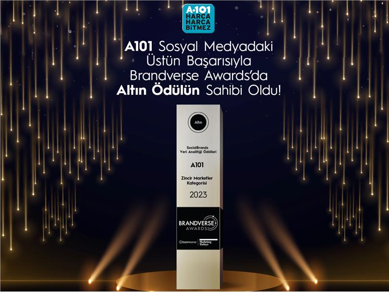 A101 Sosyal Medyadaki Üstün Başarısıyla Brandverse Awards’da Altın Ödülün Sahibi Oldu