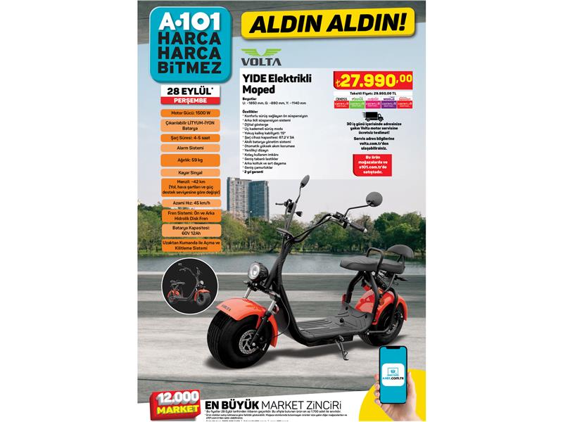 A101 Eylül Ayını Elektrikli Moped ve Birbirinden Çeşitli Teknolojik Ürünlerle Kapatıyor
