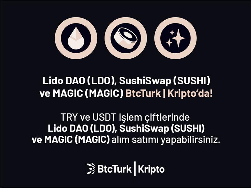 BtcTurk Kripto’da üç yeni kriptopara listelendi