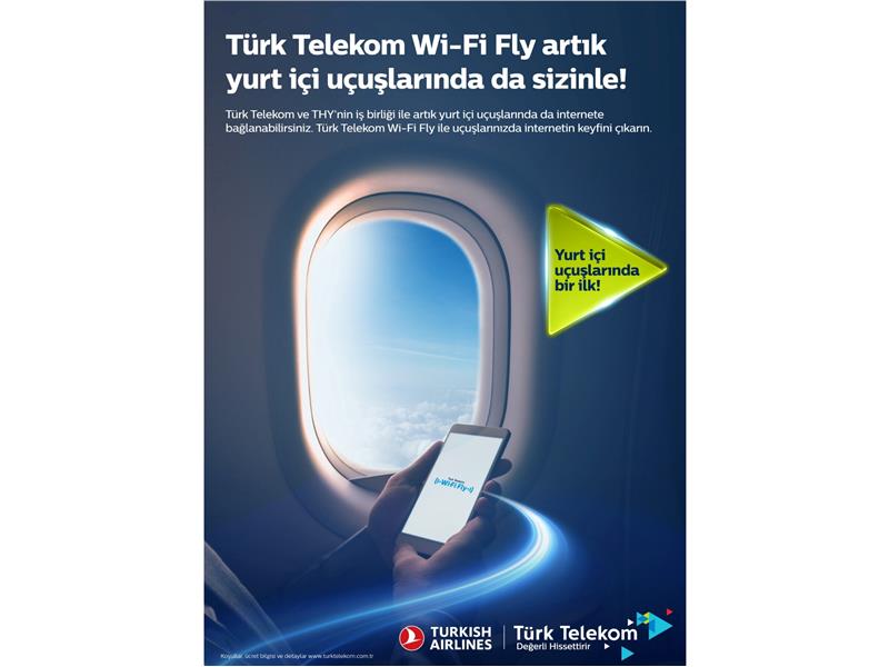 Türk Telekom ve Türk Hava Yolları ile yurt içi uçuşlarda da yolcular çevrim içi olacak