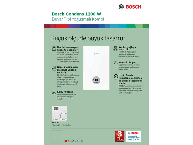 Bosch’un yeni kombisi Condens 1200W ile küçük ölçüde büyük tasarruf!