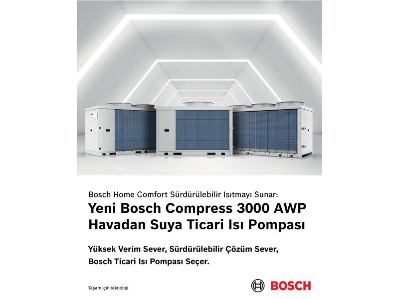 Bosch’tan ticari binalar ve geniş yaşam alanları için Havadan suya ısı pompası: Compress 3000 AWP