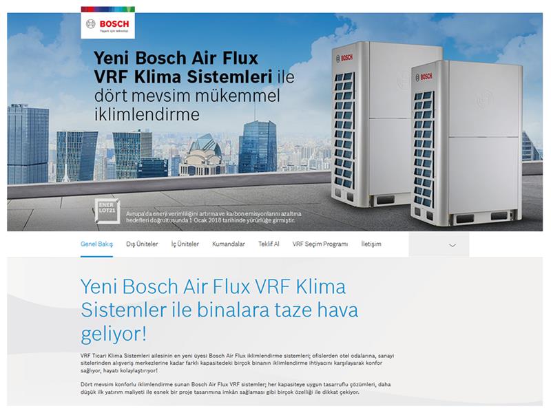 Bosch Termoteknoloji’den Bosch Air Flux VRF Sistemlerine Özel Web Sitesi