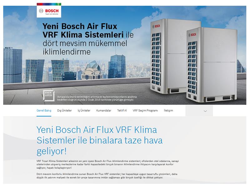 Bosch Termoteknoloji’den Bosch Air Flux VRF Sistemlerine Özel Web Sitesi
