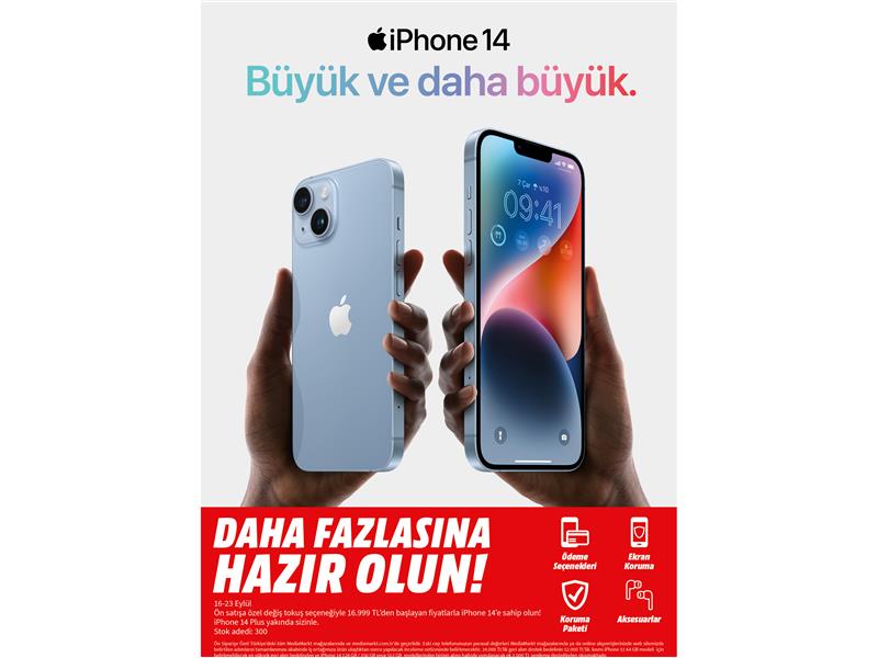 iPhone 14, 16.999 TL başlayan fiyatlarla MediaMarkt’ta ön satışa çıktı
