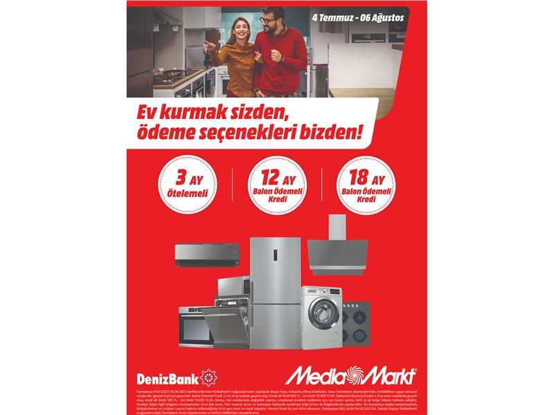 Ev kurmak sizden ödeme seçenekleri MediaMarkt’tan