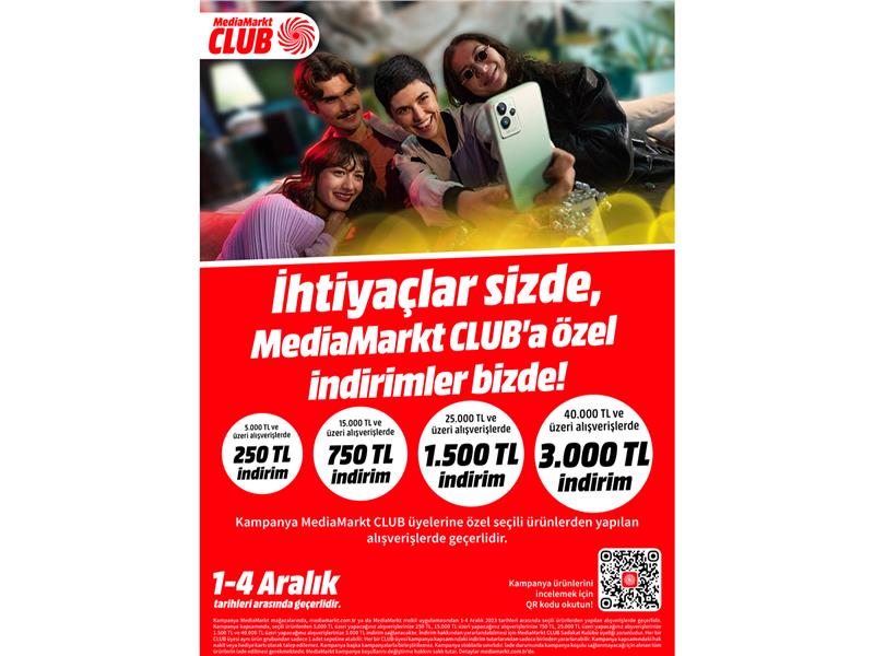 MediaMarkt'tan CLUB üyelerine özel 3.000 TL’ye varan indirim