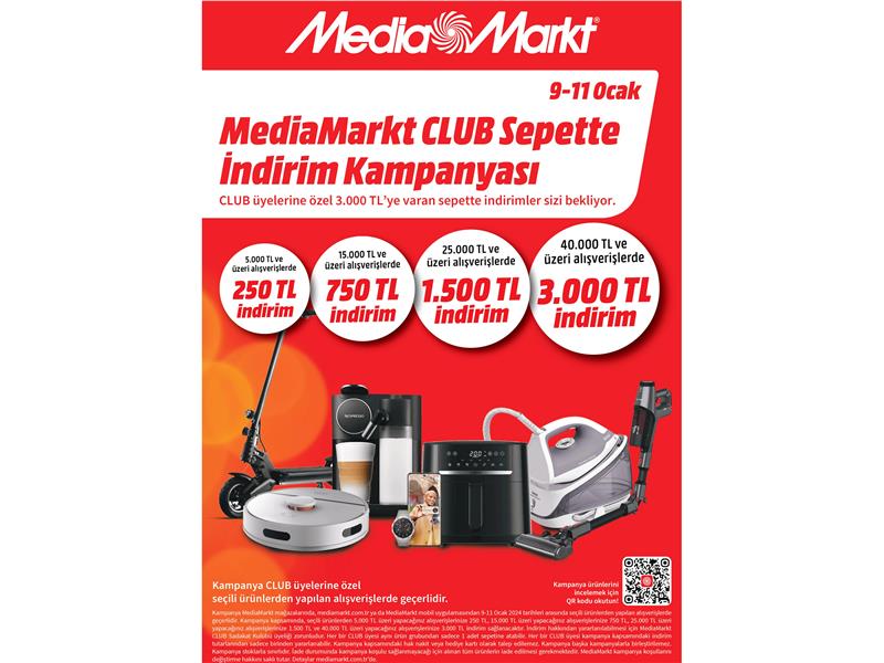 MediaMarkt'tan CLUB üyelerine özel 3.000 TL’ye varan indirim