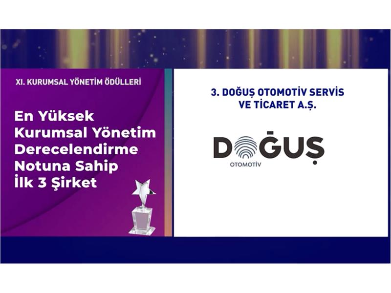 Doğuş Otomotiv kurumsal yönetim ödüllerinde geleneğini sürdürdü