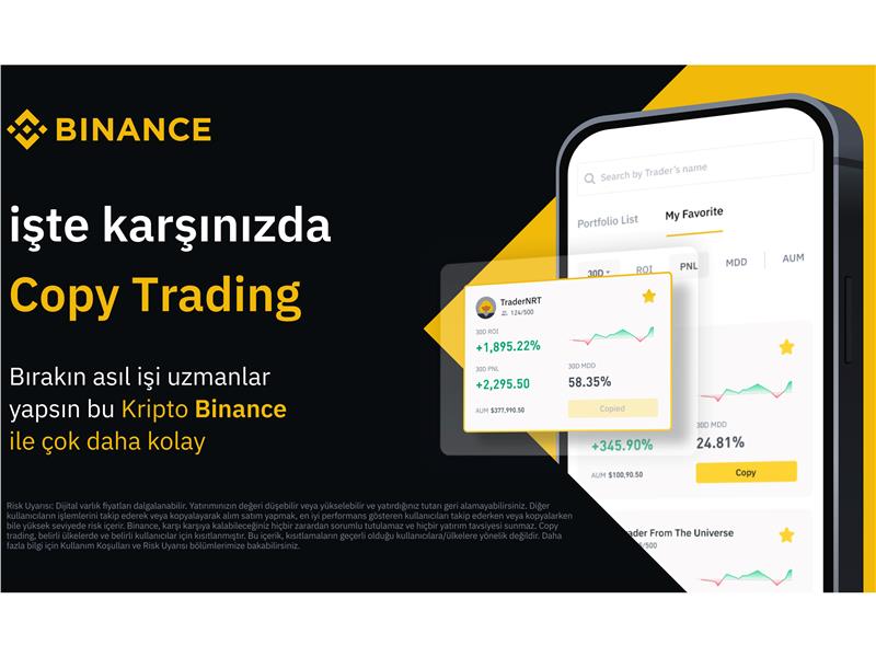 Binance Başlangıç Seviyesindeki Kullanıcılar için  Copy Trading Ürününü Kullanıma Sunuyor