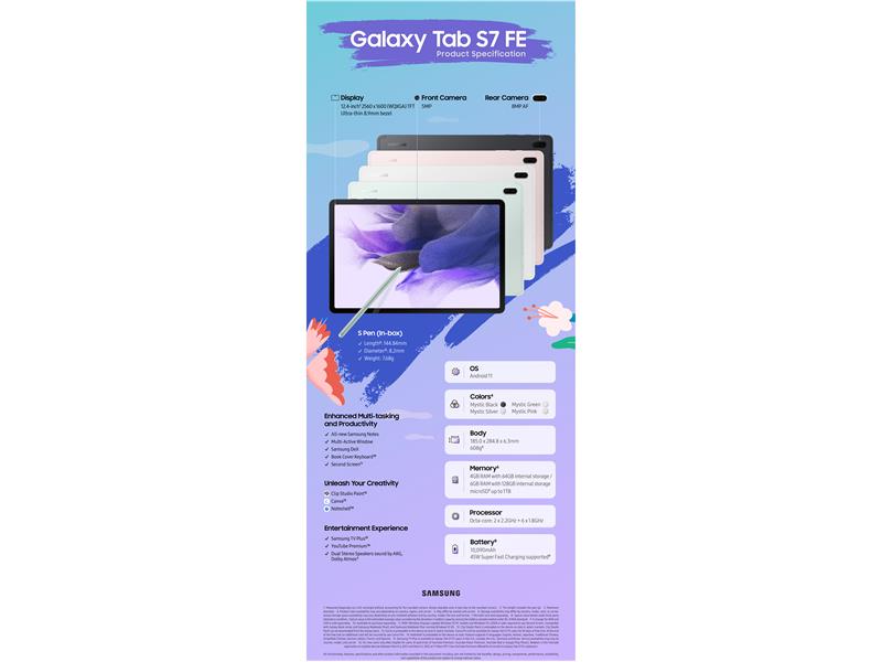 Samsung yeni Galaxy Tab S7 FE ve Galaxy Tab A7 Lite tabletlerini tanıttı