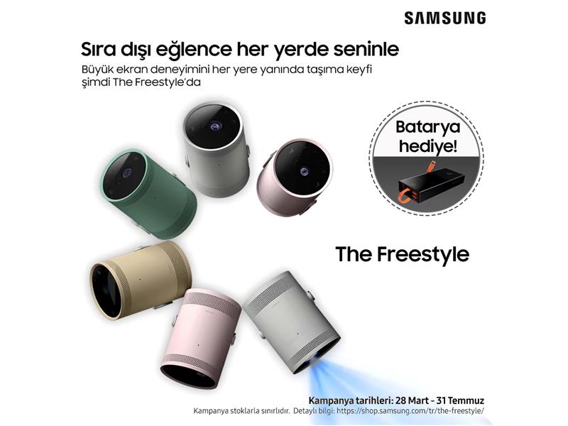Samsung’un taşınabilir ekran ve eğlence cihazı ‘The Freestyle’ın batarya hediyeli kampanyası 31 Temmuz’a kadar devam ediyor!