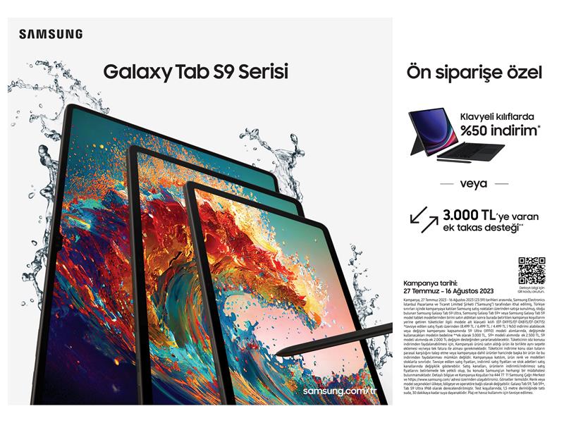 Samsung Galaxy Tab S9 Serisi, klavyeli kılıflarda %50 indirim veya 3000 TL’ye varan ek takas desteği ile ön satışta