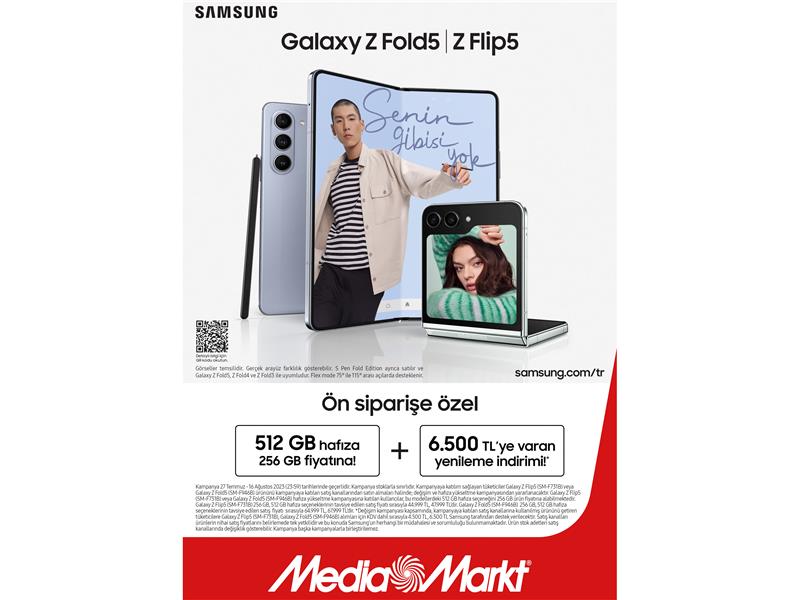 Samsung Galaxy Z Serisi 6.500 TL’ye varan ek yenileme indirimi ile MediaMarkt’ta! 