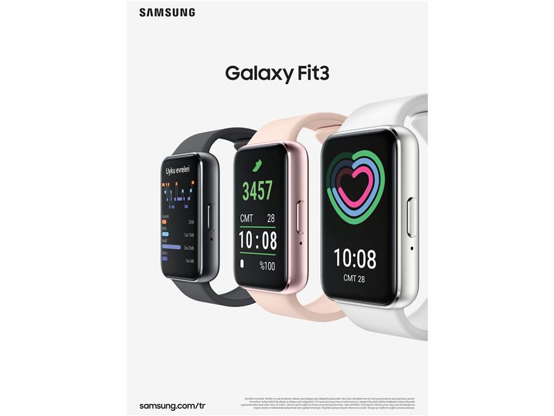 Yaşam tarzına uyum sağlayan yeni nesil akıllı bileklik  Samsung Galaxy Fit3 alanlara, özel kordon hediye!