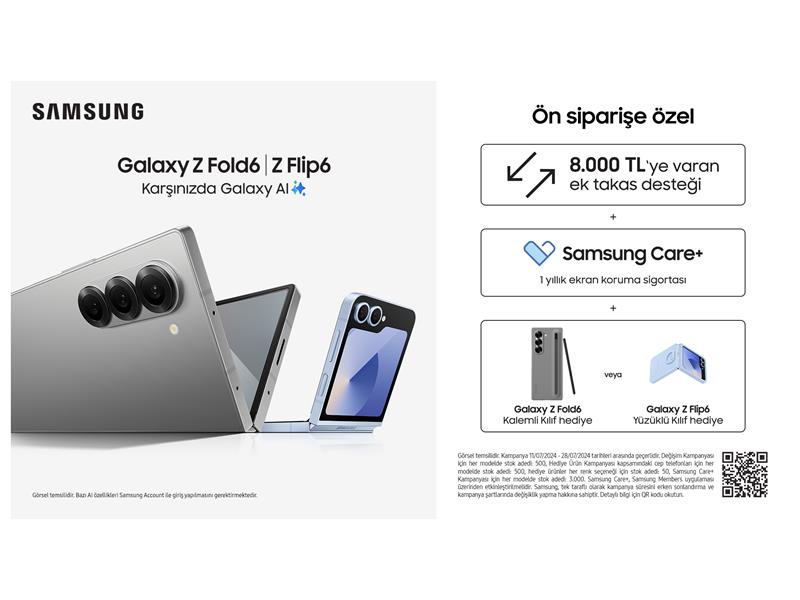 Galaxy Z Fold6 ve Z Flip6, yeni Galaxy Watch modelleri ve Galaxy Buds3 Serisi satışa sunuluyor