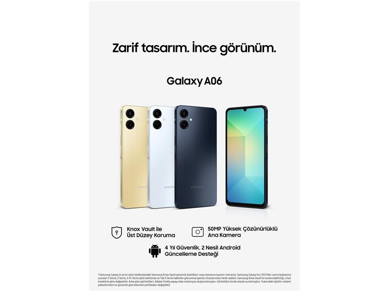 Samsung’un yeni bütçe dostu modeli Galaxy A06 güçlü kamerası ve Knox Vault korumasıyla fark yaratıyor