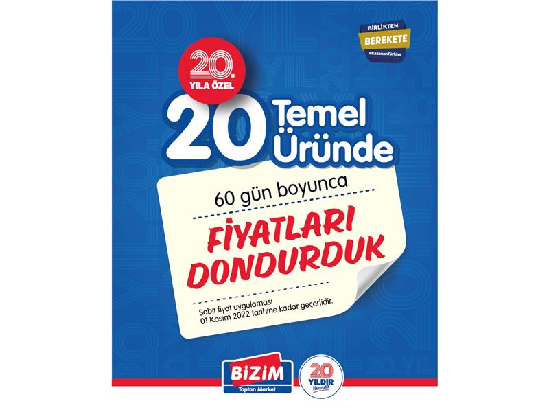 Bizim Toptan, 20 Temel Ürünün Fiyatını Sabitliyor