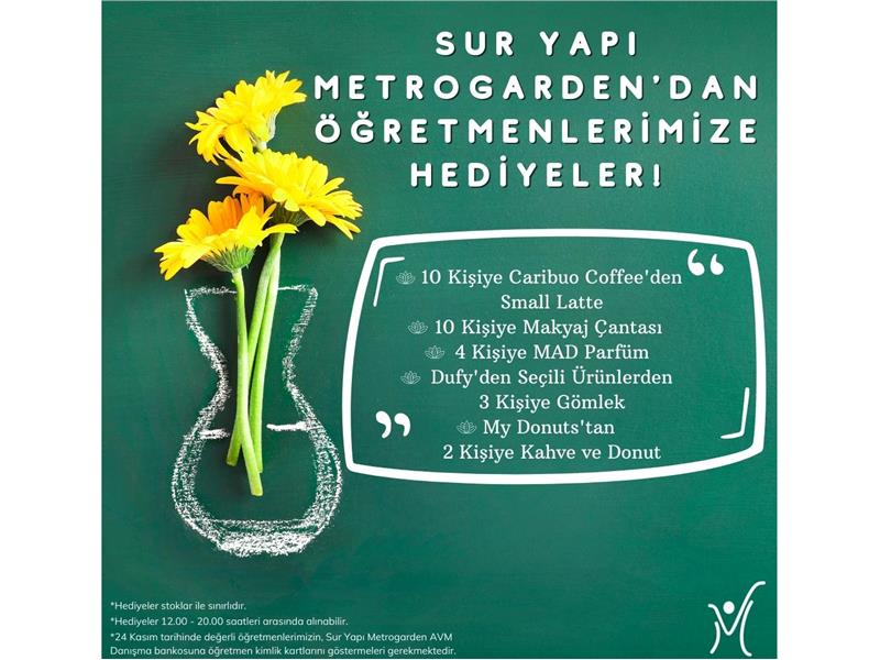 Sur Yapı Metrogarden AVM’den öğretmenlere özel hediyeler