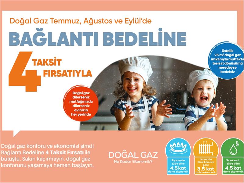 Aksa Doğalgaz’dan yeni kampanya: Doğal gaz ekonomisi bağlantı bedeline 4 taksit fırsatıyla