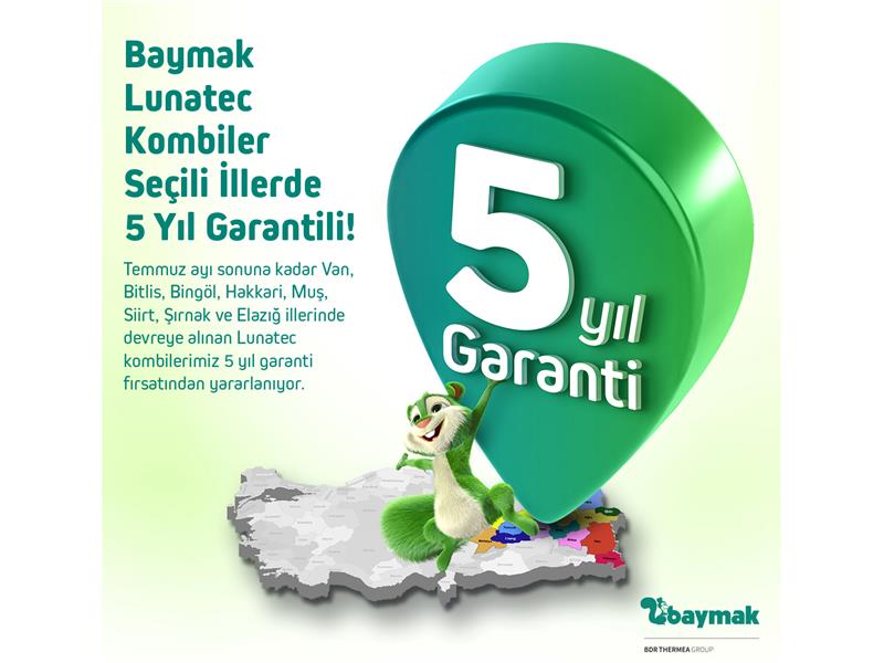 Baymak Lunatec Tam Yoğuşmalı Kombide 5 Yıl Garanti Fırsatı Sunuyor