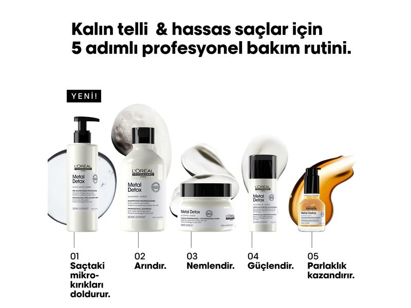 L'ORÉAL PROFESSIONNEL’DEN  YIPRANMIŞ VE İŞLEM GÖRMÜŞ SAÇLAR İÇİN YENİ ÜRÜN: METAL DETOX ŞAMPUAN ÖNCESİ BAKIM