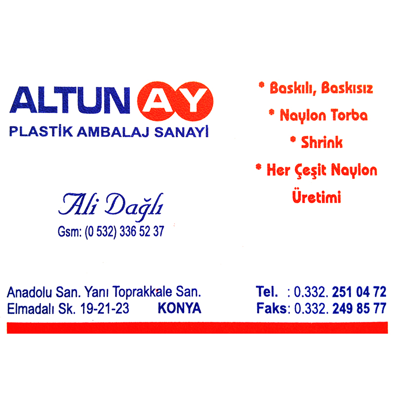 ALTUNAY PLASTİK AMBALAJ SANAYİ